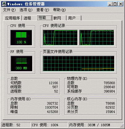 cpu使用率100% 现象